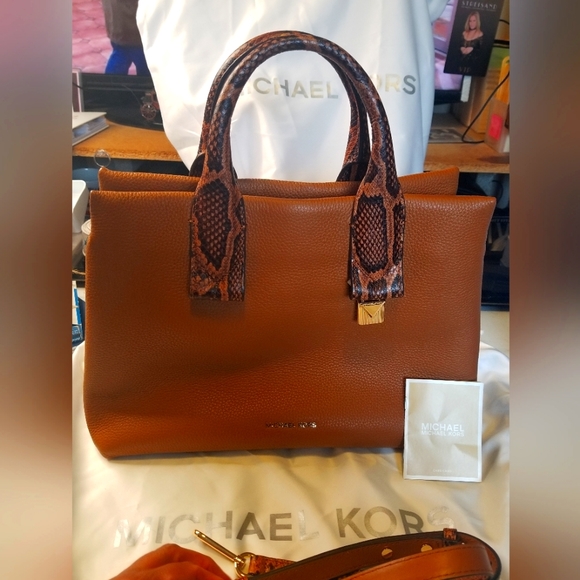 Michael Kors Rollins Snakeskin Satchel - Picture 1 of 4